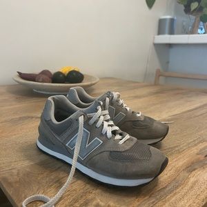 New Balance 574 women’s sneakers in grey, size 7.5